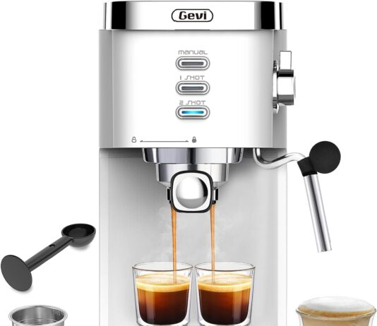 Gevi Espresso Machine Review gevi espresso machines 20 bar fast heating automatic cappuccino coffee maker with foaming milk frother wand for espresso