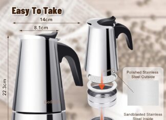 godmorn stovetop espresso maker moka pot percolator italian coffee maker 300ml10oz6 cup espresso cup50ml classic cafe ma