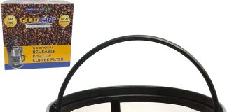goldtone reusable 8 12 cup basket coffee filter fits mr coffee makers and brewers replaces your paper coffee filters bpa
