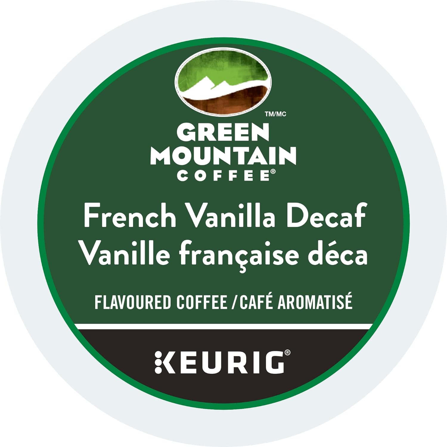 Green Mountain Coffee Roasters French Vanilla Decaf, Single-Serve Keurig K-Cup Pods, Flavored Light Roast Coffee, 24 Count