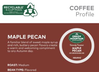 green mountain coffee roasters maple pecan coffee keurig single serve k cup pods 72 count 6 packs of 12