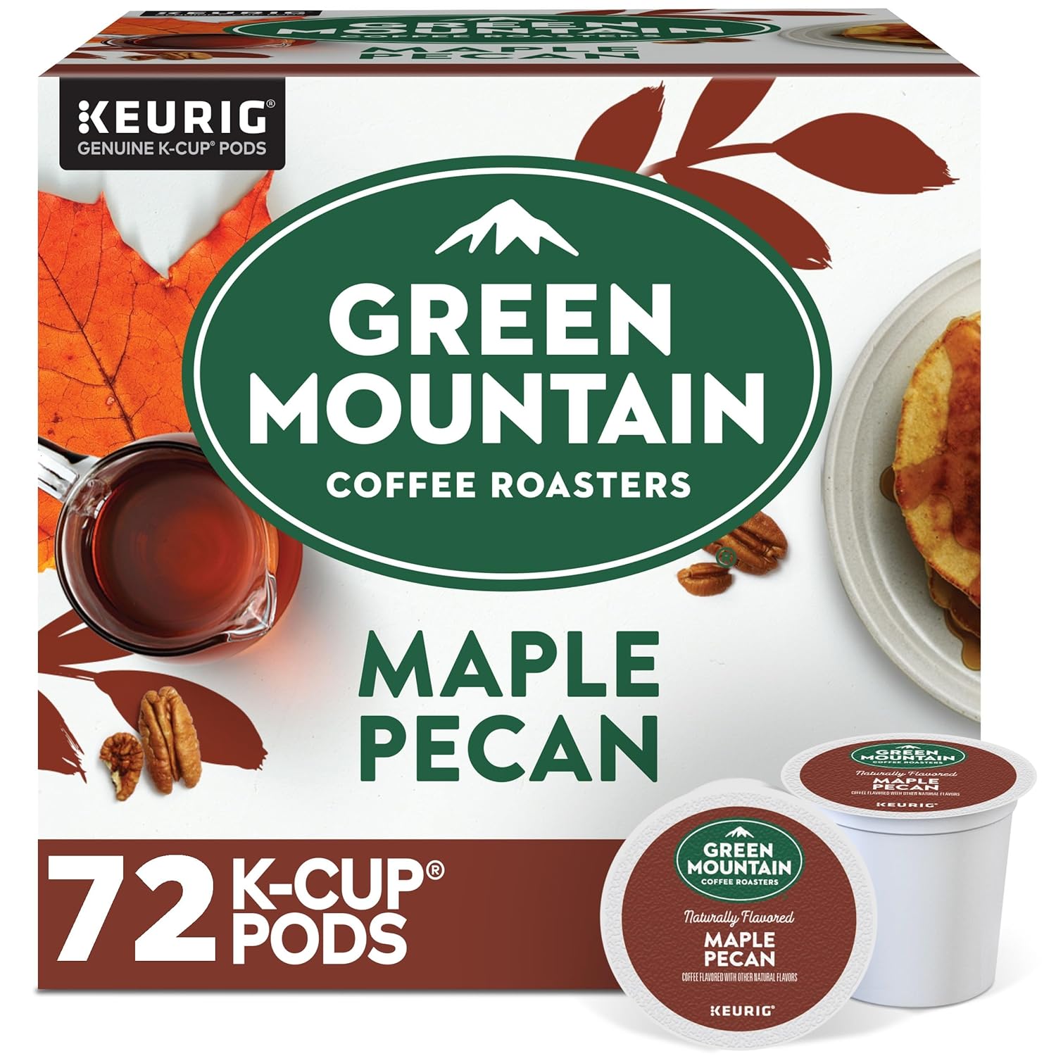 Green Mountain Coffee Roasters Maple Pecan Coffee, Keurig Single Serve K-Cup Pods, 72 Count (6 Packs of 12)