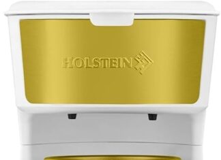 holstein housewares single serve coffee maker 14oz personal coffee brewer machine with reusable filter one touch operati