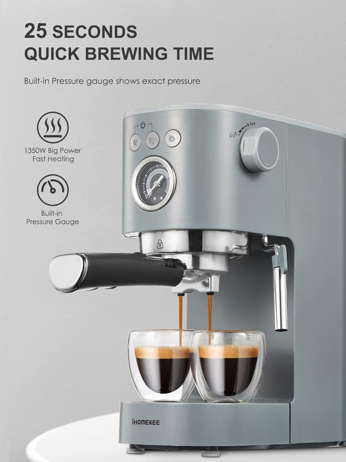 ihomekee espresso machine coffee makers 15 bar cappuccino machines with milk frother for espressocappuccinolattemocha fo