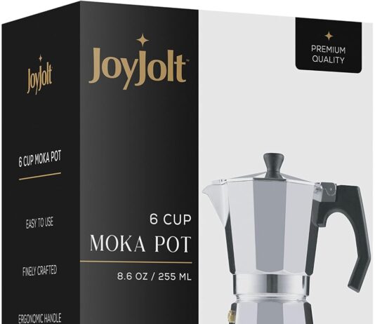 joyjolt italian moka pot 3 cup stovetop espresso maker aluminum coffee percolator coffee pot with heat resistant handles