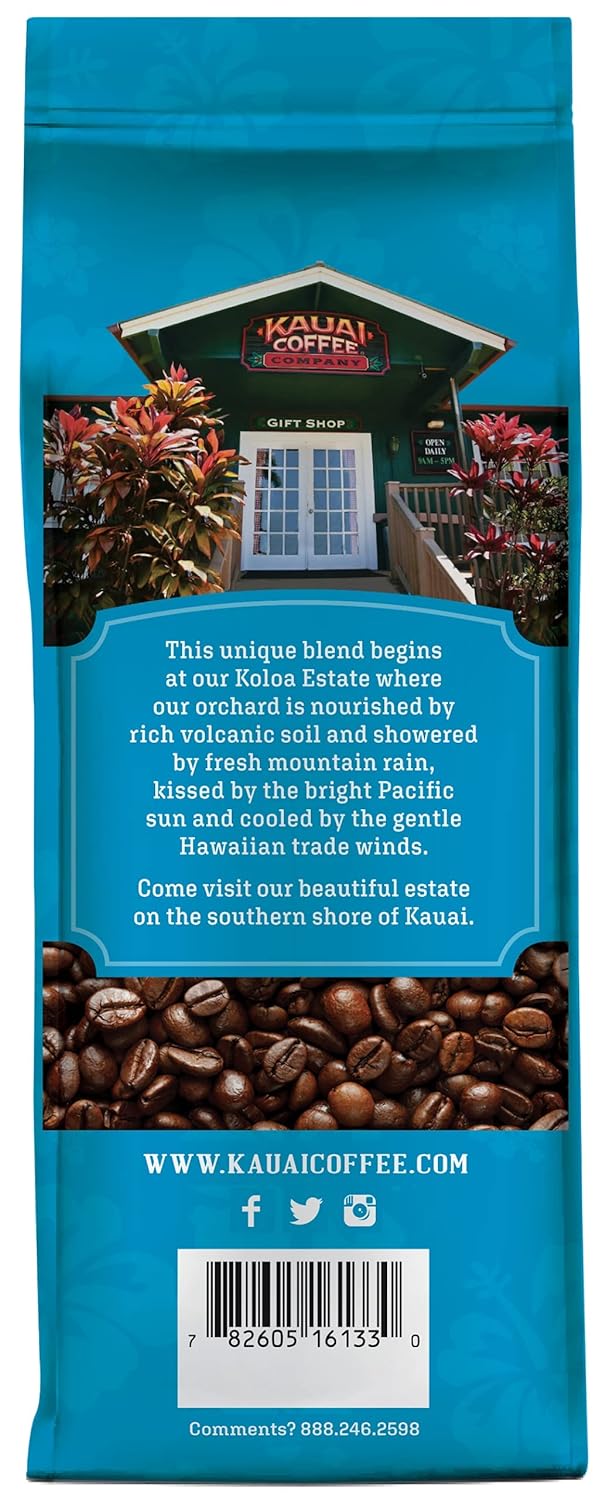 Kauai Coffee Koloa Estate Medium Roast - Whole Bean Coffee, 10 oz Package