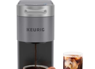 keurig k slim iced single serve coffee maker brews 8 to 12oz cups gray