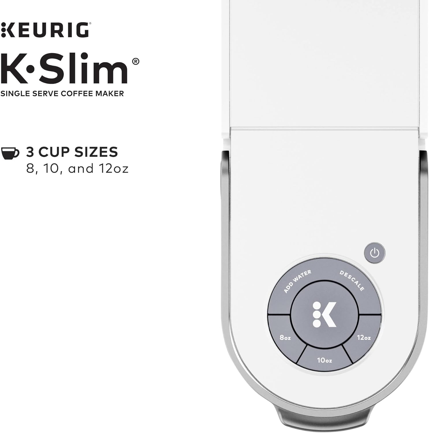 Keurig K- Slim Single Serve K-Cup Pod Coffee Maker, Multistream Technology, White