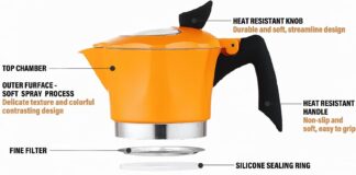 kleeklea stovetop espresso coffee maker italian moka pot with transparent top lid 6 espresso cups classic aluminium perc