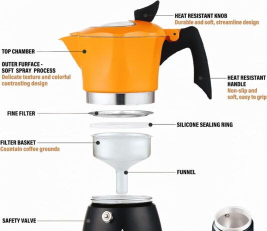 kleeklea stovetop espresso coffee maker italian moka pot with transparent top lid 6 espresso cups classic aluminium perc