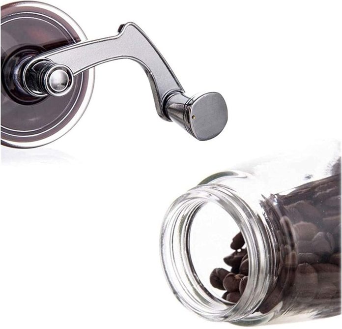 koury manual coffee grinder stainless steel conical ceramic burr whole bean hand mill with adjustable settings portable