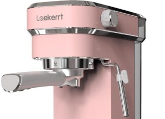 laekerrt professional espresso machine 20 bar espresso maker with milk frother steam wand stainless steel home coffee ma