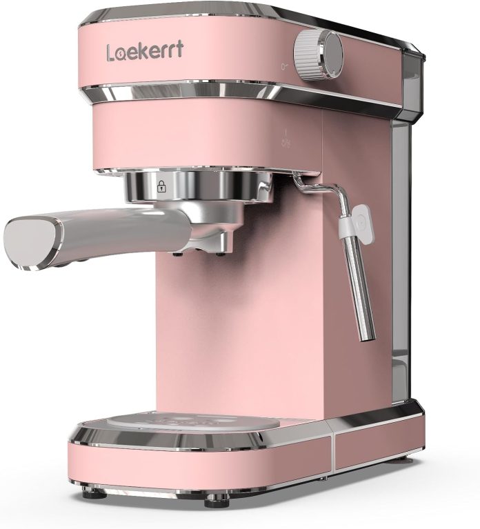 laekerrt professional espresso machine 20 bar espresso maker with milk frother steam wand stainless steel home coffee ma