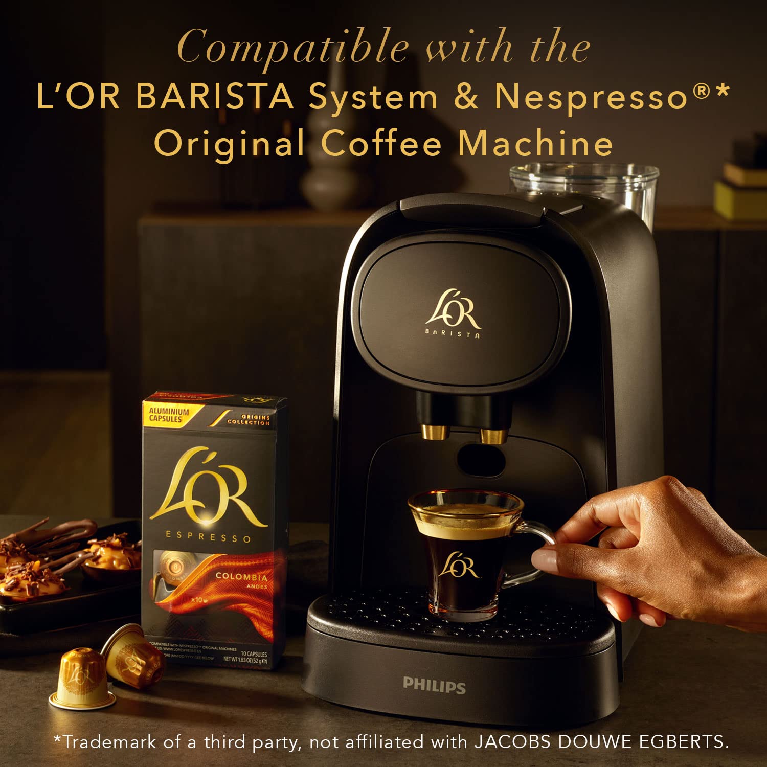 LOR Espresso Capsules, 30 Count Variety Pack Vanilla/Chocolate/Caramel, Single-Serve Aluminum Coffee Capsules Compatible with the LOR BARISTA System  Nespresso Original Machines