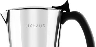 luxhaus moka pot 3 cup stovetop espresso maker 100 stainless steel italian and cuban mocha coffee maker
