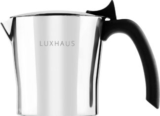 luxhaus moka pot 3 cup stovetop espresso maker 100 stainless steel italian and cuban mocha coffee maker