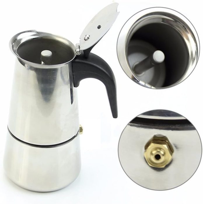 maymii 2 cup100ml stainless steel moka espresso latte percolator stove top coffee maker pot