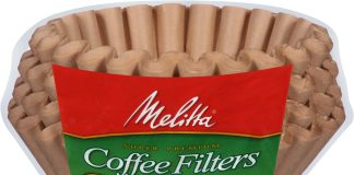 melitta 8 12 cup basket coffee filters unbleached natural brown 200 count pack of 6 1200 total filters count