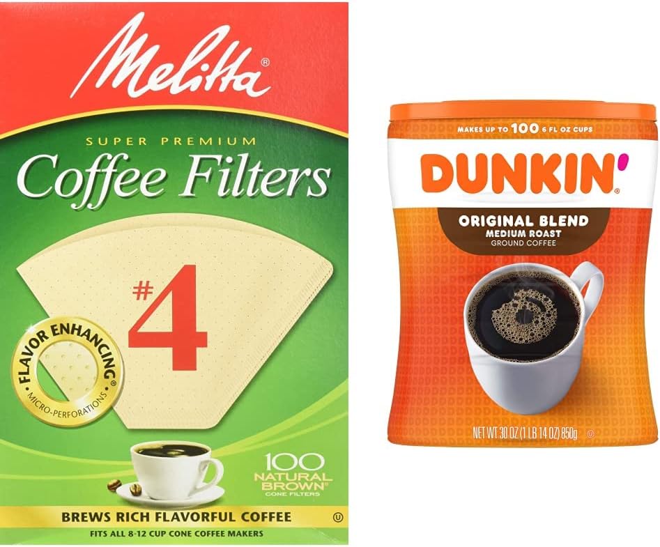 Melitta Cone Coffee Filters, Natural Brown #4, 300 Count (Pack Of 3)