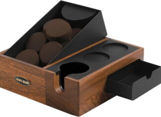 mhw 3bomber espresso knock box tamper station espresso coffee organizer box dust proof storage design for puck screen fi