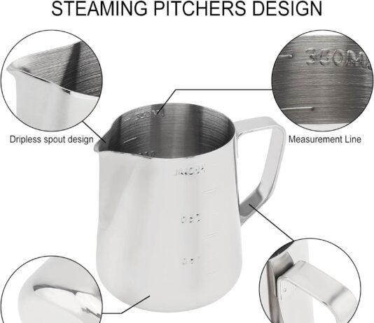milk frothing pitcher 12oz stainless steel espresso steaming pitcher cappuccino pitcher pouring jug espresso cup perfect