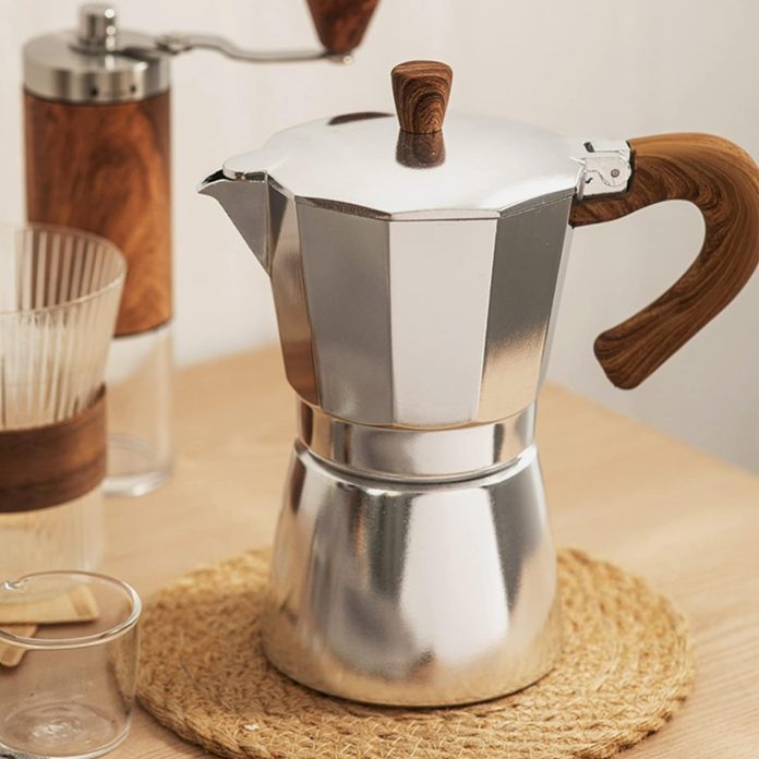 moka pot italian coffee maker coffee pot 6 cup10 oz stovetop espresso maker for gas or electric ceramic stovetop camping