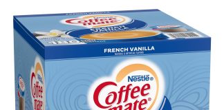 nestle coffee mate coffee creamer french vanilla liquid creamer singles non dairy no refrigeration box of 180 singles