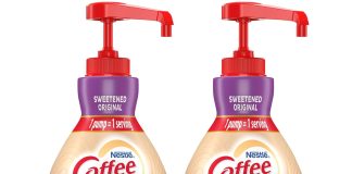 nestle coffee mate coffee creamer sweetened original concentrated liquid pump bottle non dairy no refrigeration 507 ounc