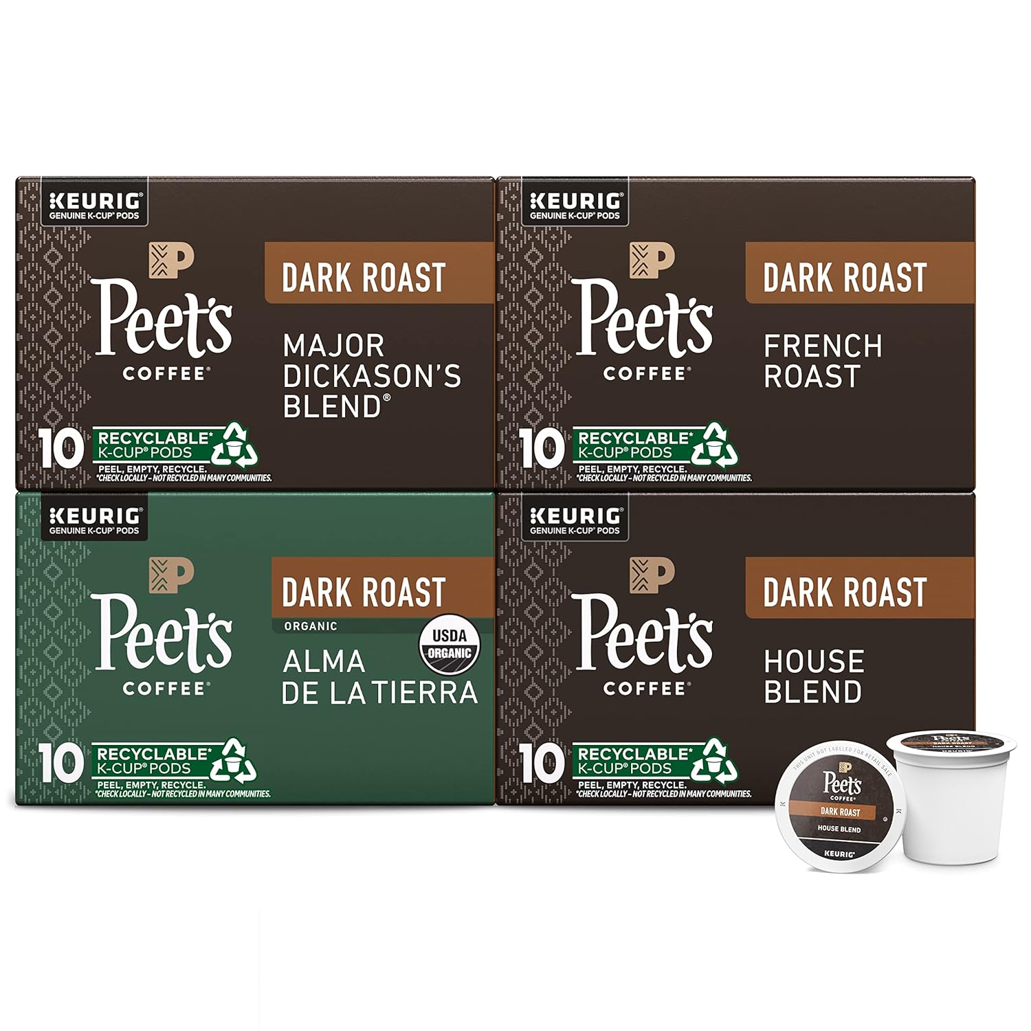 Peets Coffee, Dark Roast K-Cup Pods for Keurig Brewers - Major Dickasons Blend 75 Count (1 Box of 75 K-Cup Pods)