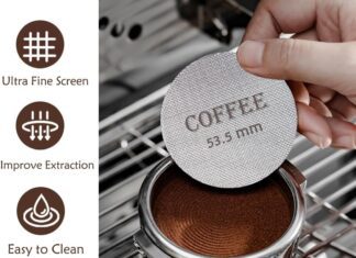 puck screen 535mm reusable puck screen for espresso portafilter 17mm thickness 150mm 316 stainless steel screen filter b