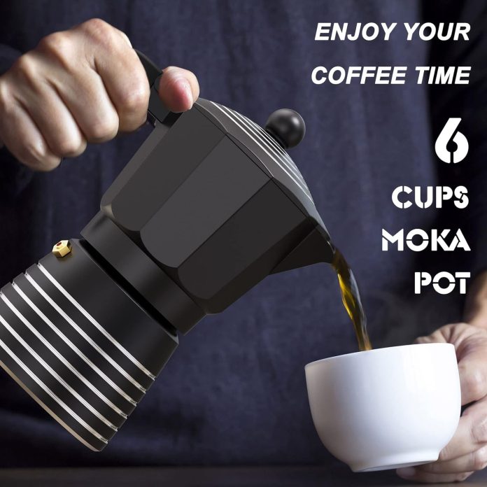rainbean moka pot 6 cup set espresso maker steam italian stovetop coffee makers percolator aluminum ripple ring design e