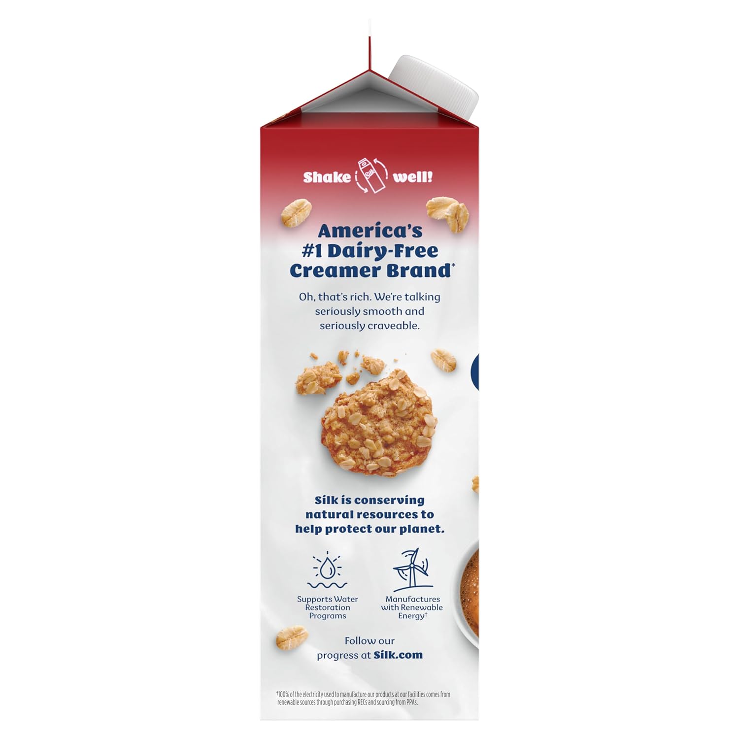 Silk Oat Creamer, Oatmeal Cookie, Smooth, Lusciously Creamy Dairy Free and Gluten Free Creamer From the No. 1 Brand of Plant Based Creamers, 32 FL OZ Carton