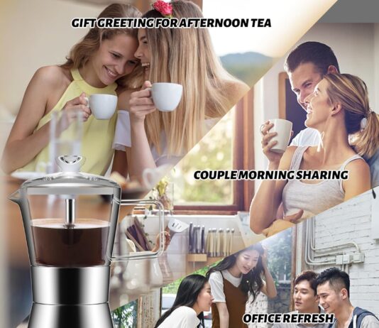 sixaquae greca moka induction stovetop espresso makerglass top stainless steel espresso moka potclassic italian coffee m