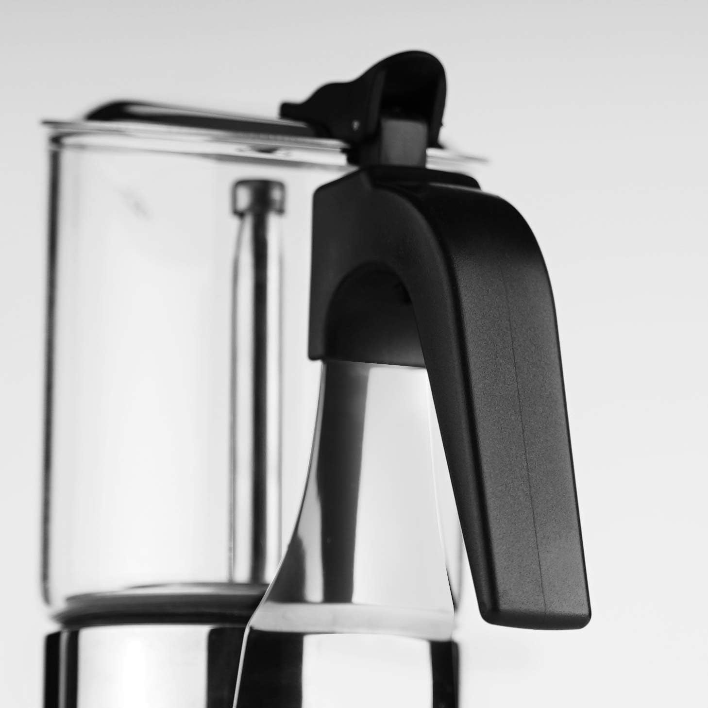 SIXAQUAE Moka Induction Stovetop Espresso Maker,Crystal Glass-top  Stainless Steel Espresso Moka Pot,Classic Italian coffee maker,240ml(6cup)
