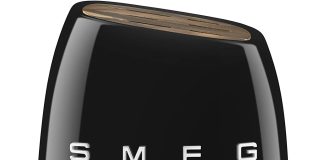 smeg black stainless steel knife block set