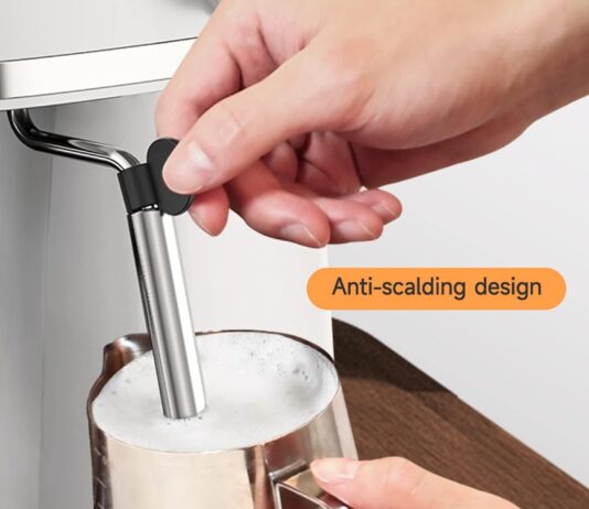 sowtech espresso coffee machine cappuccino latte maker 35 bar 1 4 cup with steam milk frother white