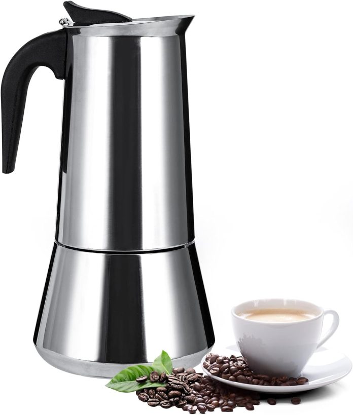 stainless steel stovetop moka pot espresso maker percolator 12 cup 600ml portable italian greca cuban coffee maker for b