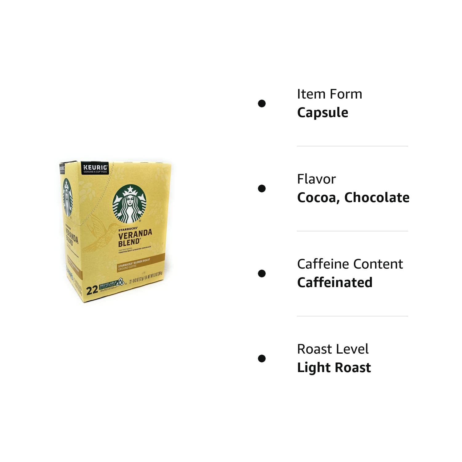 Starbucks Medium Roast K-Cup Coffee Pods — Breakfast Blend for Keurig Brewers — 1 box (40 pods)