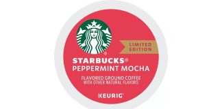 starbucks peppermint mocha coffee k cups 64 count