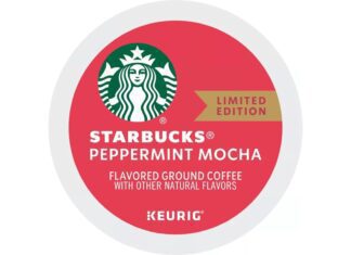 starbucks peppermint mocha coffee k cups 64 count