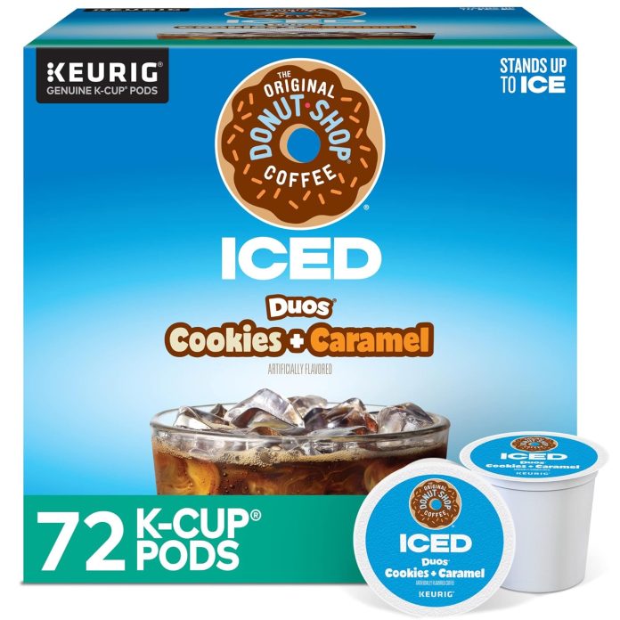 the original donut shop iced duos cookies caramel coffee keurig single serve k cup pods 72 count 6 packs of 12