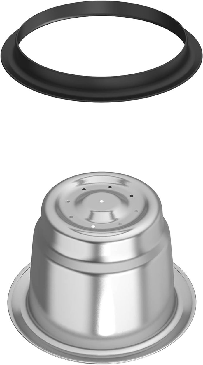 triplot reusable capsules for nespresso originalline 6pcs refillable coffee podsstainless steel cups compatible for nesp