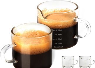 underbartliv espresso cups set of 4espresso shot glass with handle75ml26oz espresso measuring cupespresso accessoriesgla