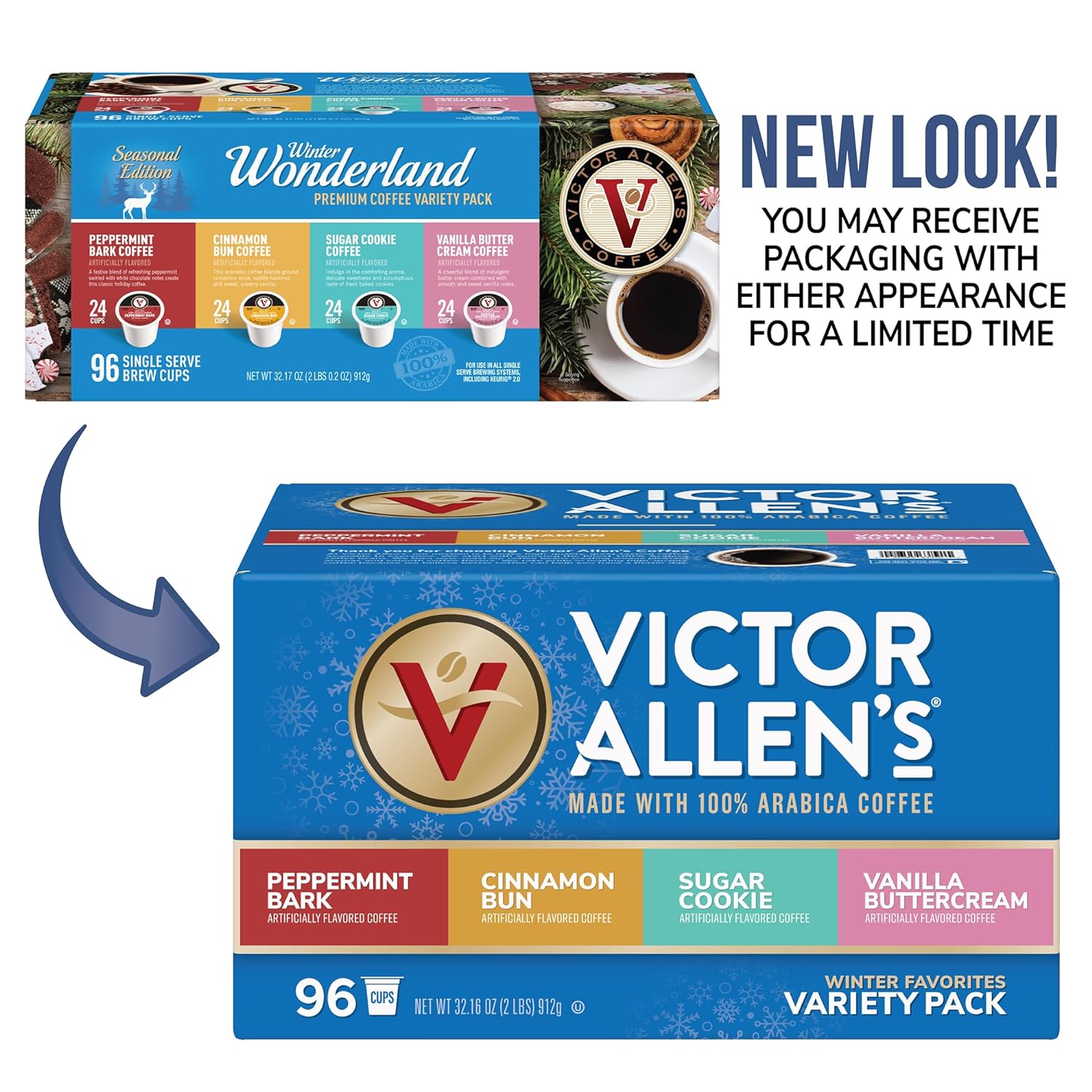 Victor Allens Coffee Variety Pack (Morning Blend, 100% Colombian, Donut Shop Blend, and Italian Roast), 80 Count, Single Serve Coffee Pods for Keurig K-Cup Brewers