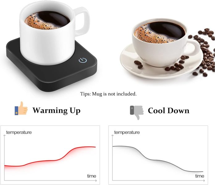 vobaga coffee mug warmer electric coffee warmer for desk with auto shut off no cup 3 temperature setting smart cup warme