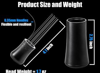 wdt tool 035mm espresso distribution tool extra 8 needles and storage tube matte black coffee stirrer weiss distributor