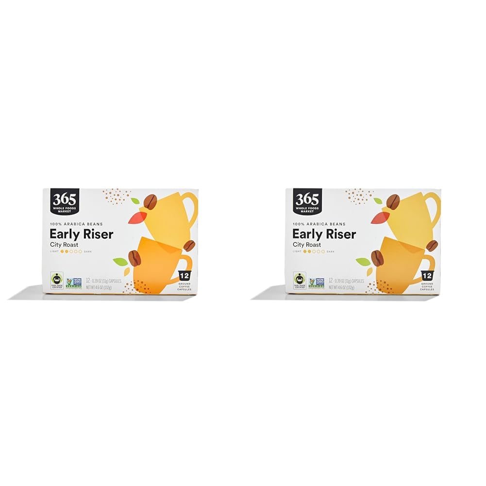 365 by Whole Foods Market, Coffee Early Riser City Roast Pods 12 Count, 4.6 Ounce