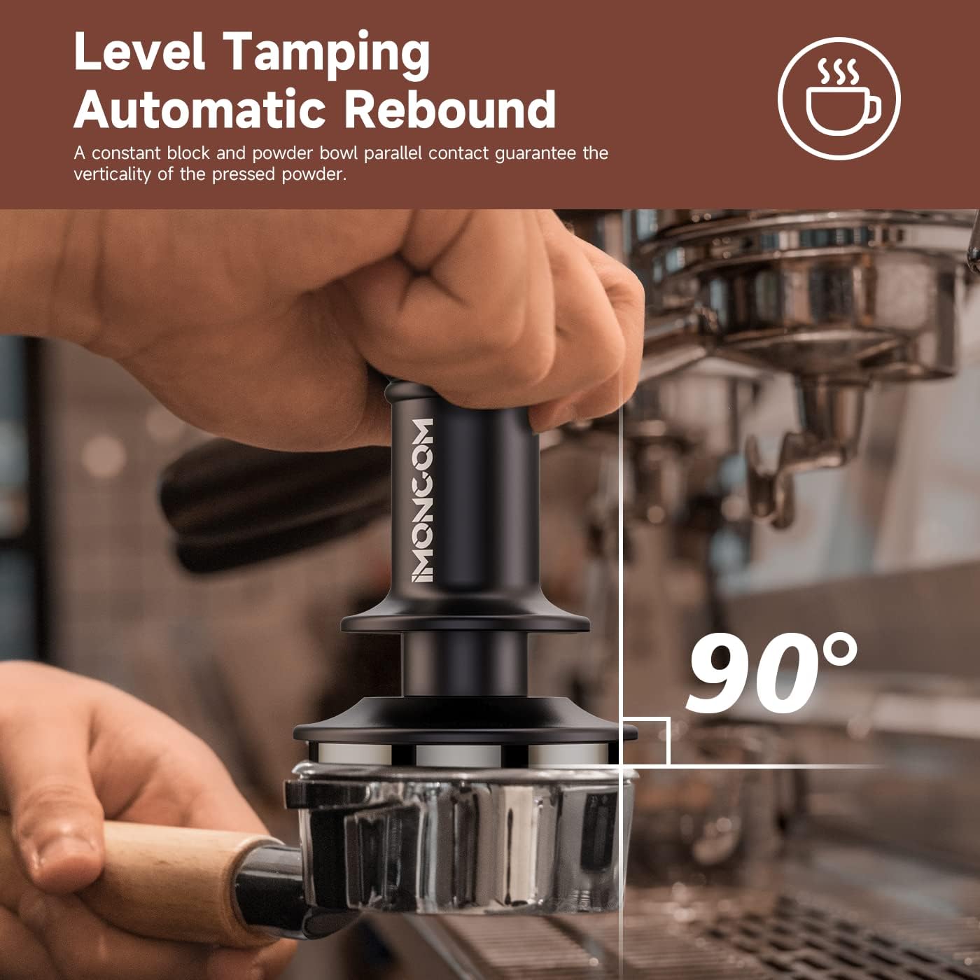 51.5mm Espresso Tamper, Unique Dual Calibrated Spring Loaded Coffee Tamper with Premium Aluminum Handle Stainless Steel Ripple Base for Barista Home Coffee Espresso Accessories