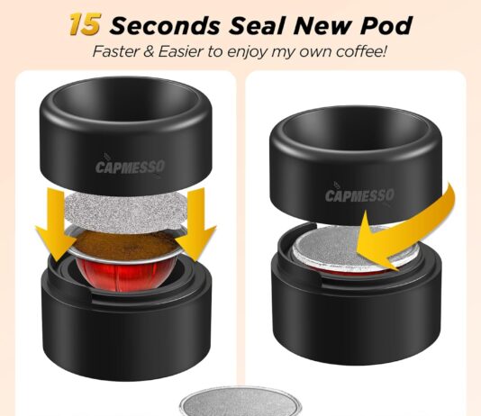 CAPMESSO Aluminum Foils Lids Review capmesso aluminum foils lids to reuse vertuoline capsules coffee pods compatible with nespresso vertuoline machine 64mm1