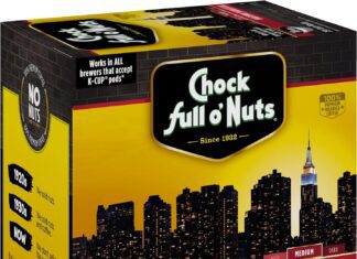 chock full onuts midtown manhattan roast medium roast k cups compatible with keurig pods k cup brewers 1 pack of 18 sing